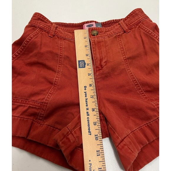 Old Navy Women's Surplus Shorts 4" Inseam Elastic Waist Orange Red Size 0 - Picture 7 of 9